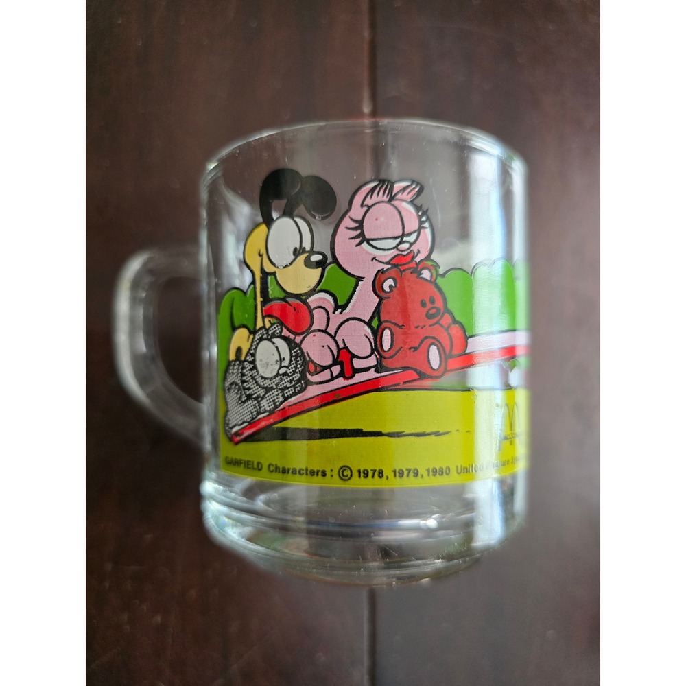 Vintage McDonalds Garfield Glass Mug Im Not One Who Rises To The Occasion 1978